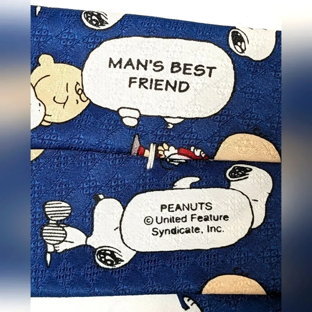 Charlie Brown And Gang  Charlie &. Snoopy Man's Best Friend Tie 100% Polyester - Picture 4 of 5